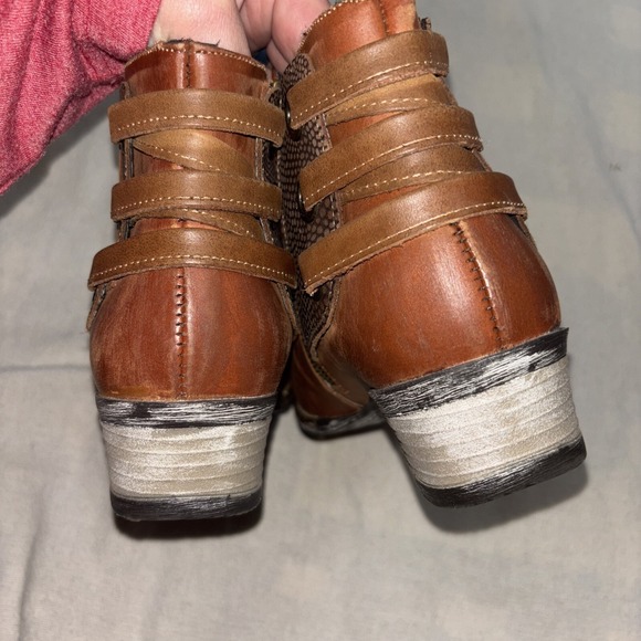 Sterling River Womens Sz9 Brown Shortie‎ Bootie Rust Color Leather Lace Back - Picture 4 of 10